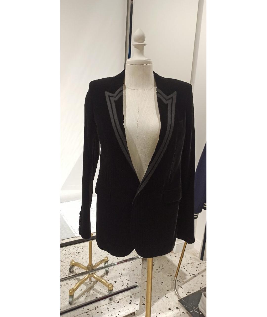 SAINT LAURENT Черный вискозный жакет/пиджак, фото 8