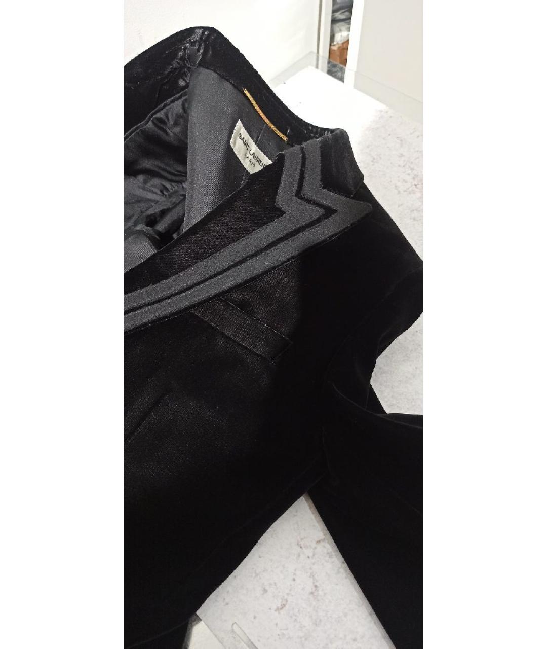 SAINT LAURENT Черный вискозный жакет/пиджак, фото 5
