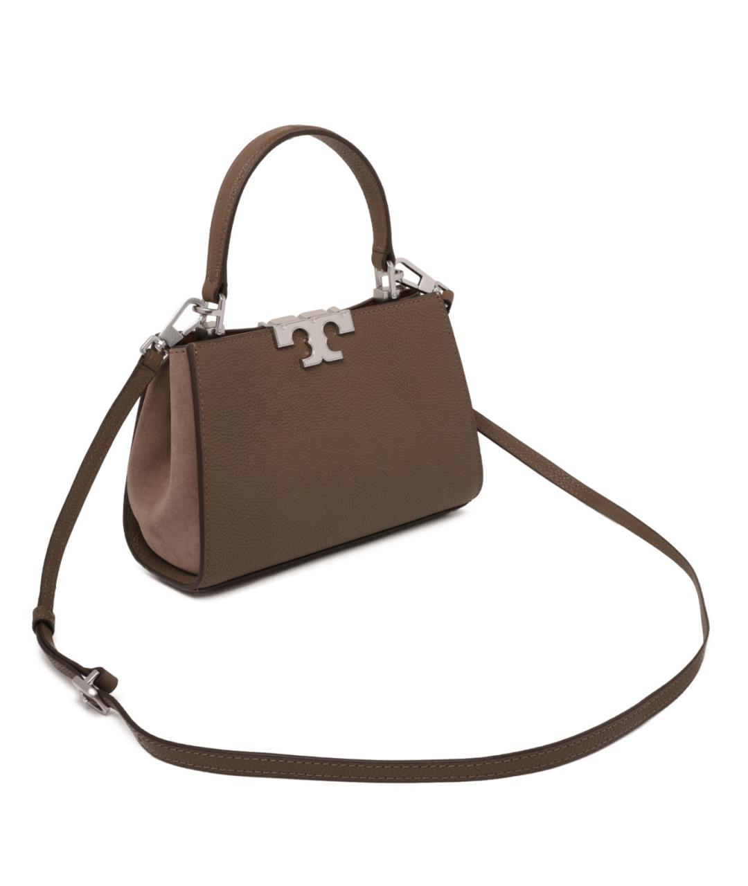 TORY BURCH Зеленая кожаная сумка с короткими ручками, фото 3