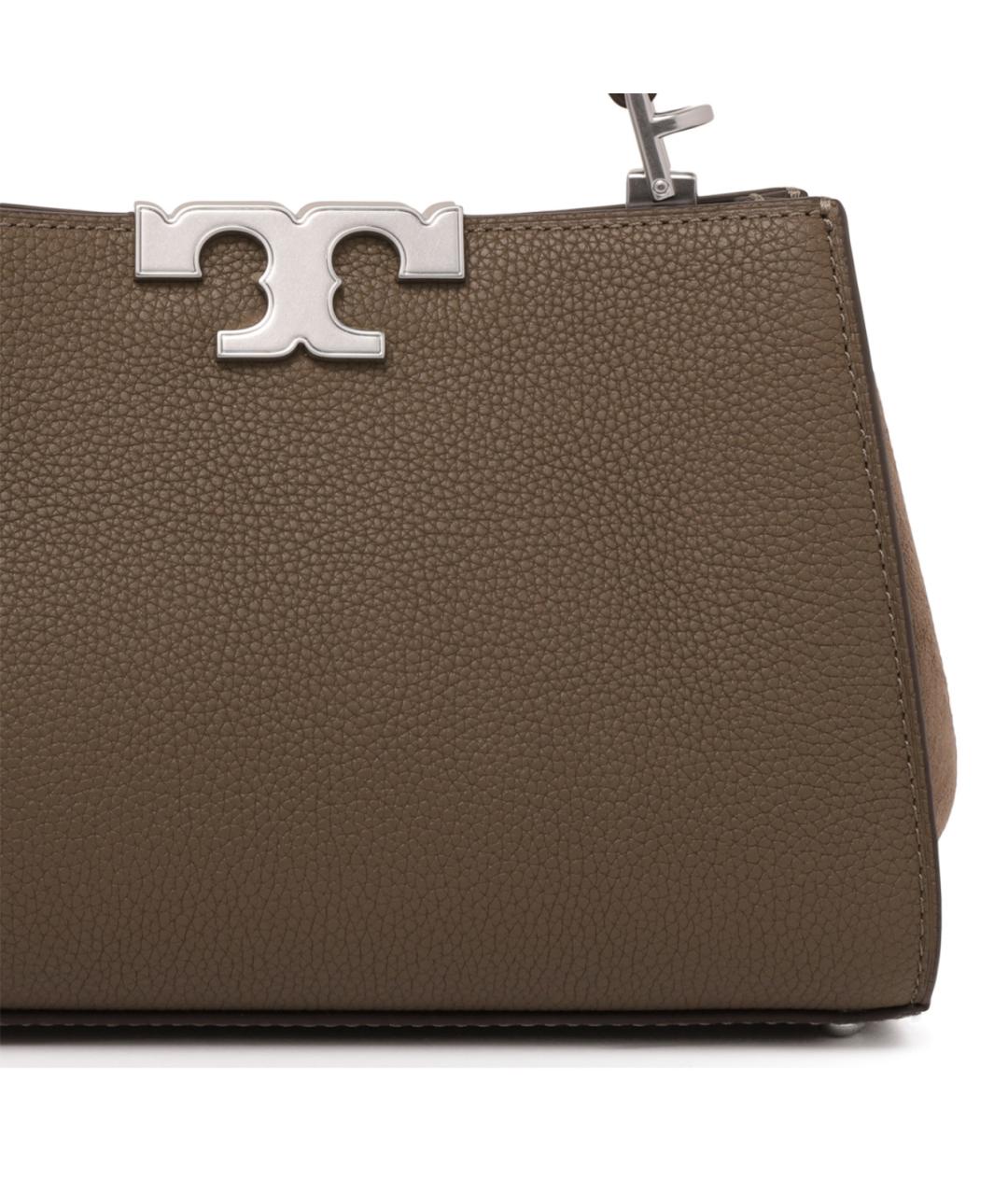 TORY BURCH Зеленая кожаная сумка с короткими ручками, фото 4