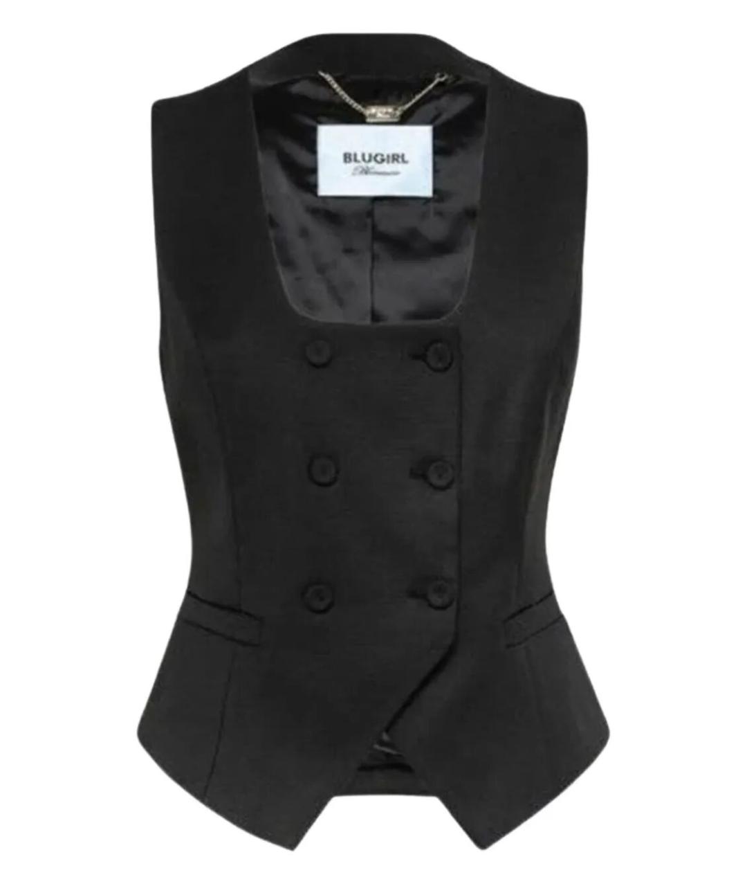 BLUGIRL Черный шерстяной жилет, фото 1
