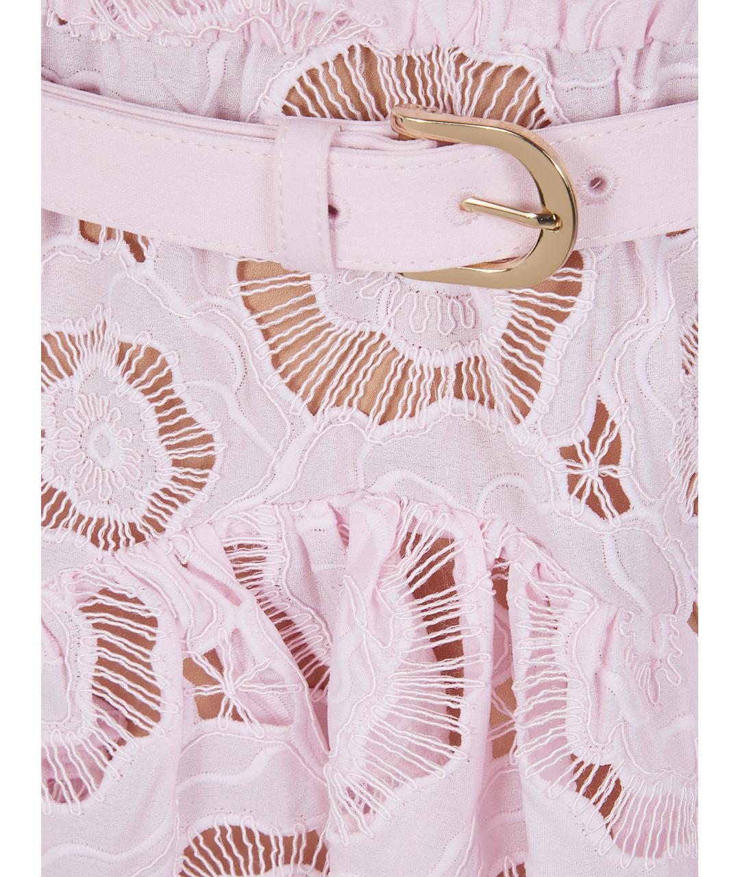 SELF-PORTRAIT Розовое полиэстеровое повседневное платье, фото 3