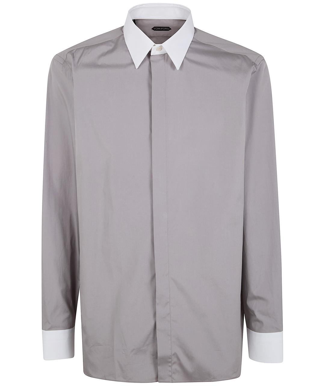 TOM FORD Серая хлопковая кэжуал рубашка, фото 1