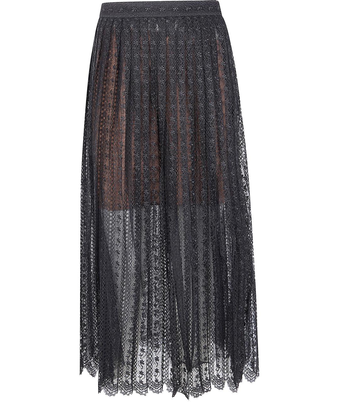 SELF-PORTRAIT Черная полиэстеровая юбка миди, фото 1