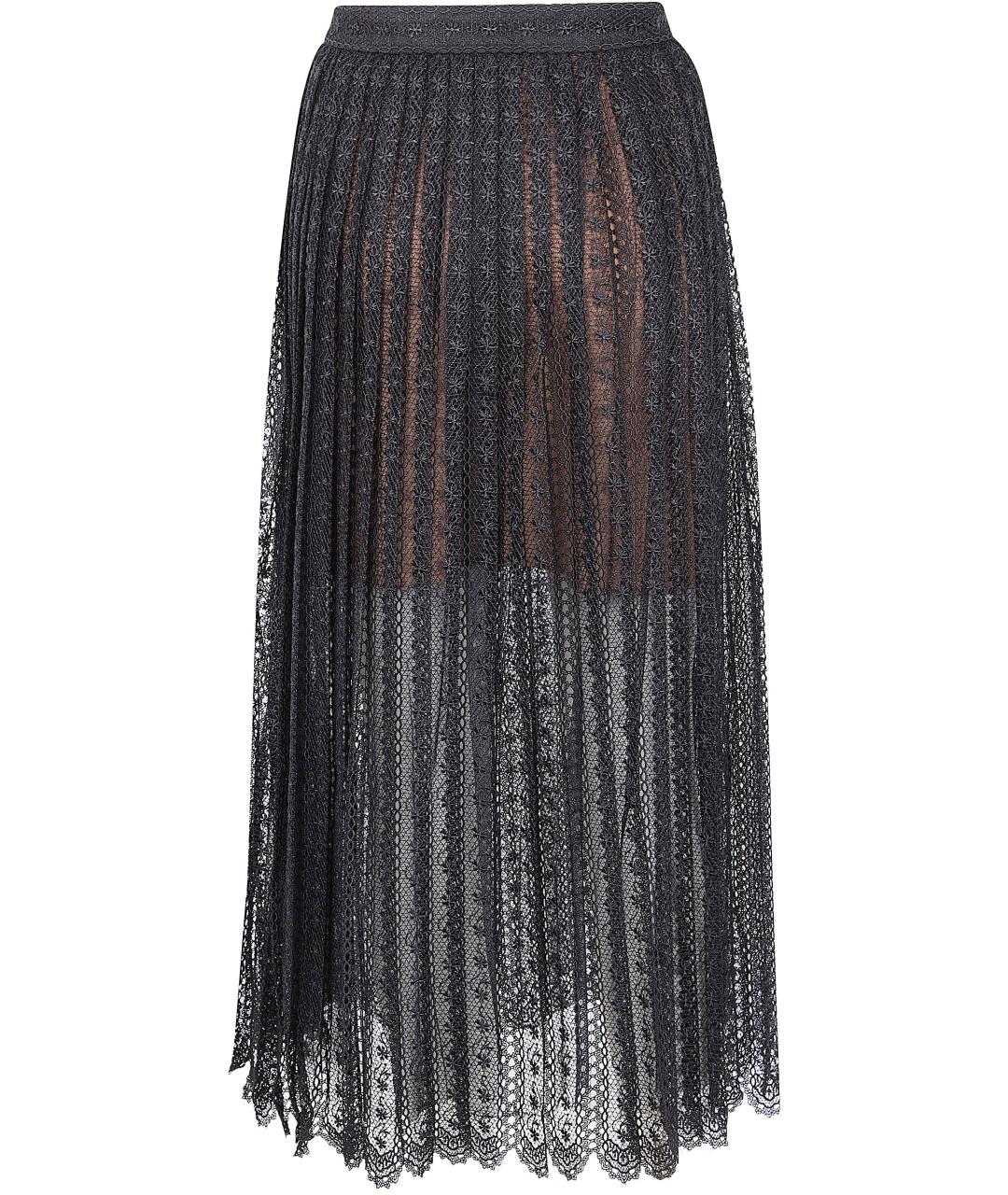 SELF-PORTRAIT Черная полиэстеровая юбка миди, фото 2