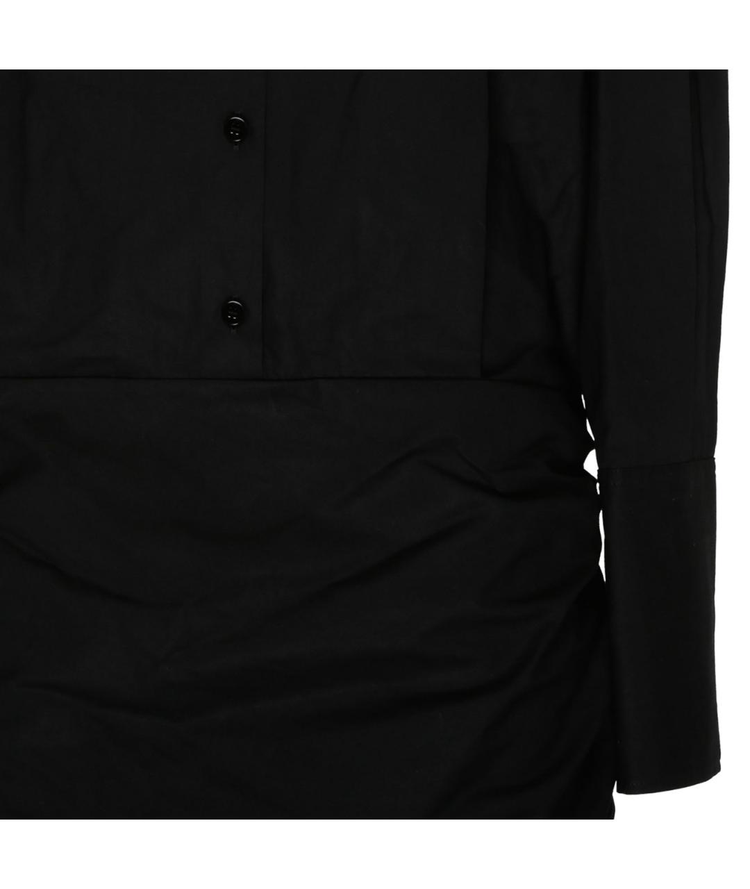 THE ATTICO Черное хлопковое повседневное платье, фото 4