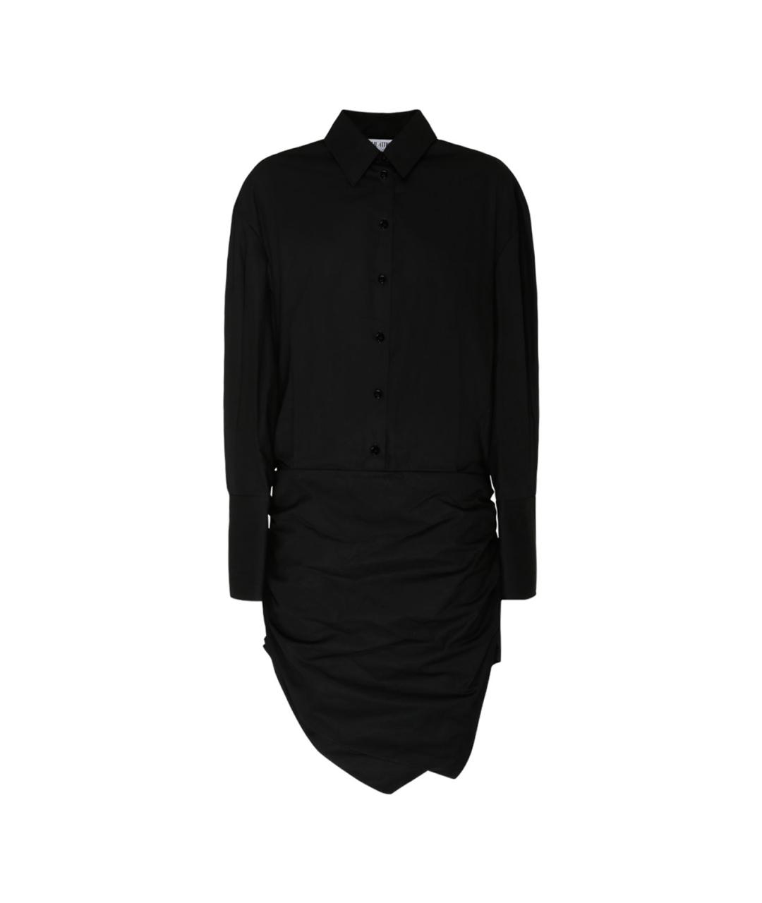 THE ATTICO Черное хлопковое повседневное платье, фото 1