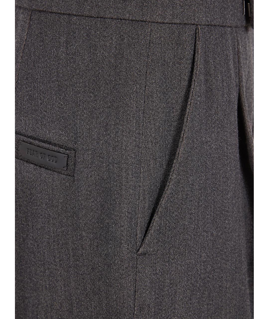 FEAR OF GOD Серые шерстяные прямые брюки, фото 3