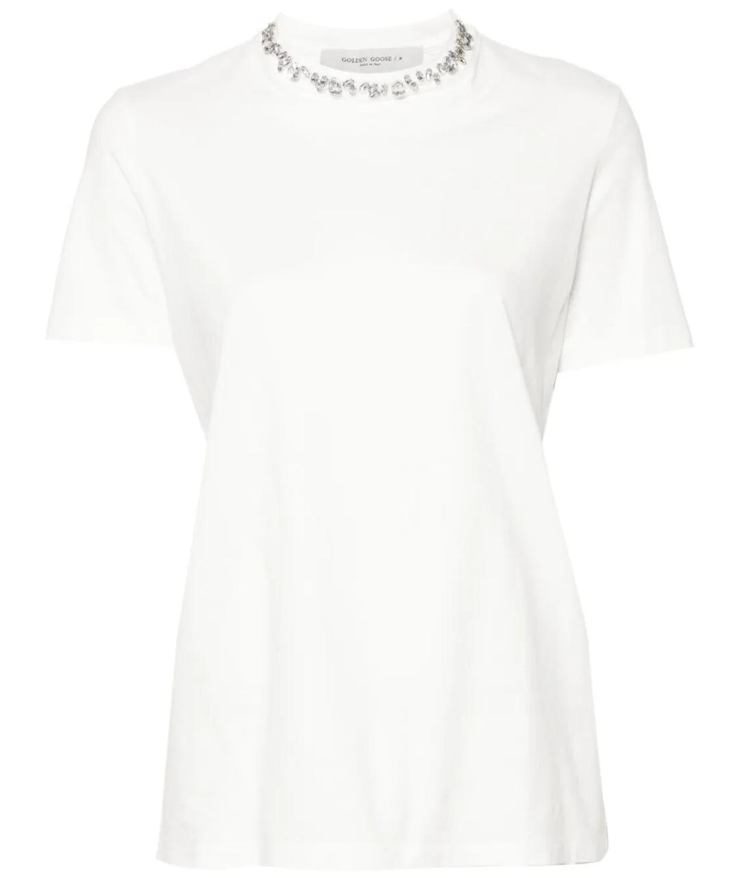 GOLDEN GOOSE DELUXE BRAND Белая хлопковая футболка, фото 1