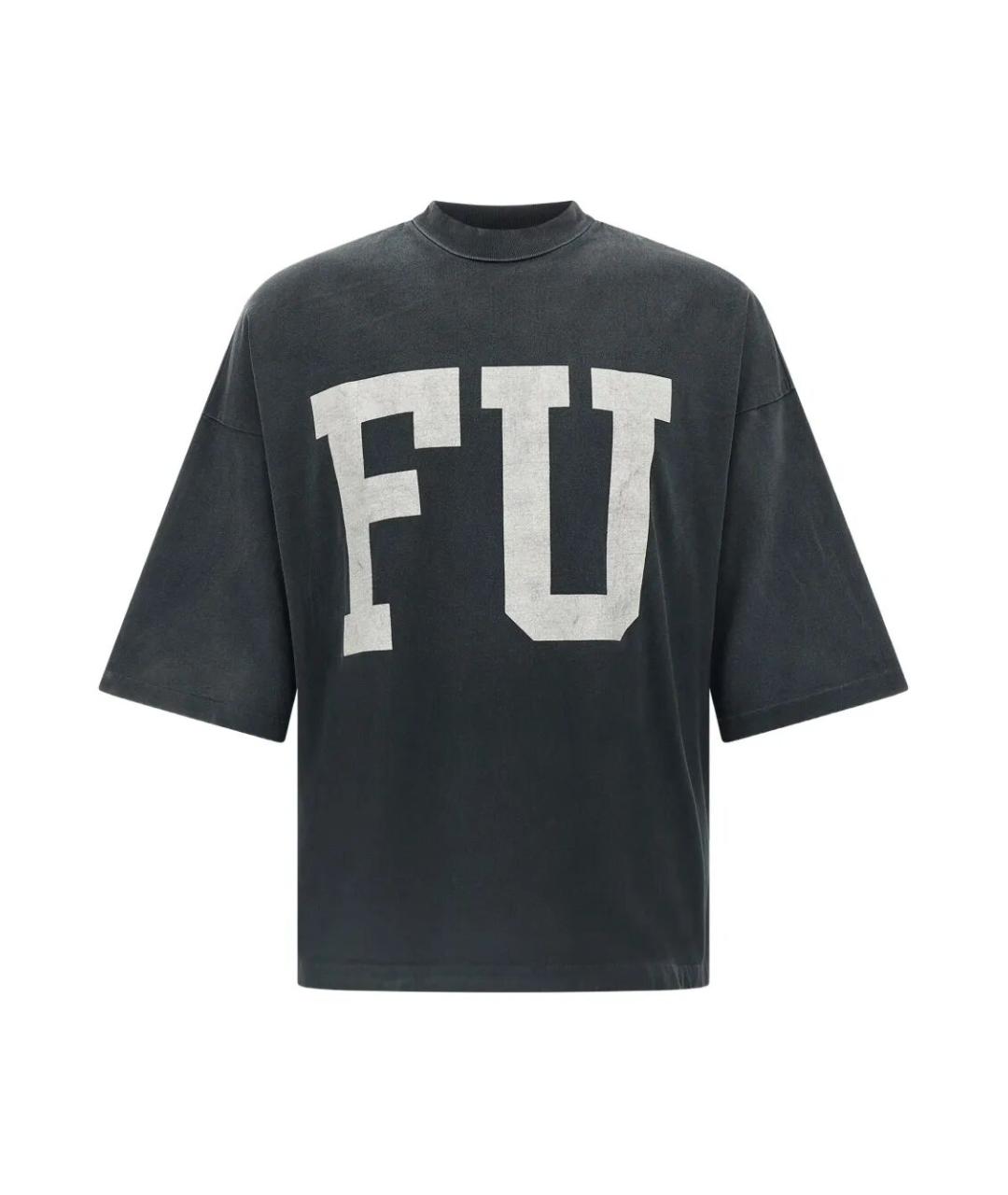 FEAR OF GOD Черная хлопковая футболка, фото 1