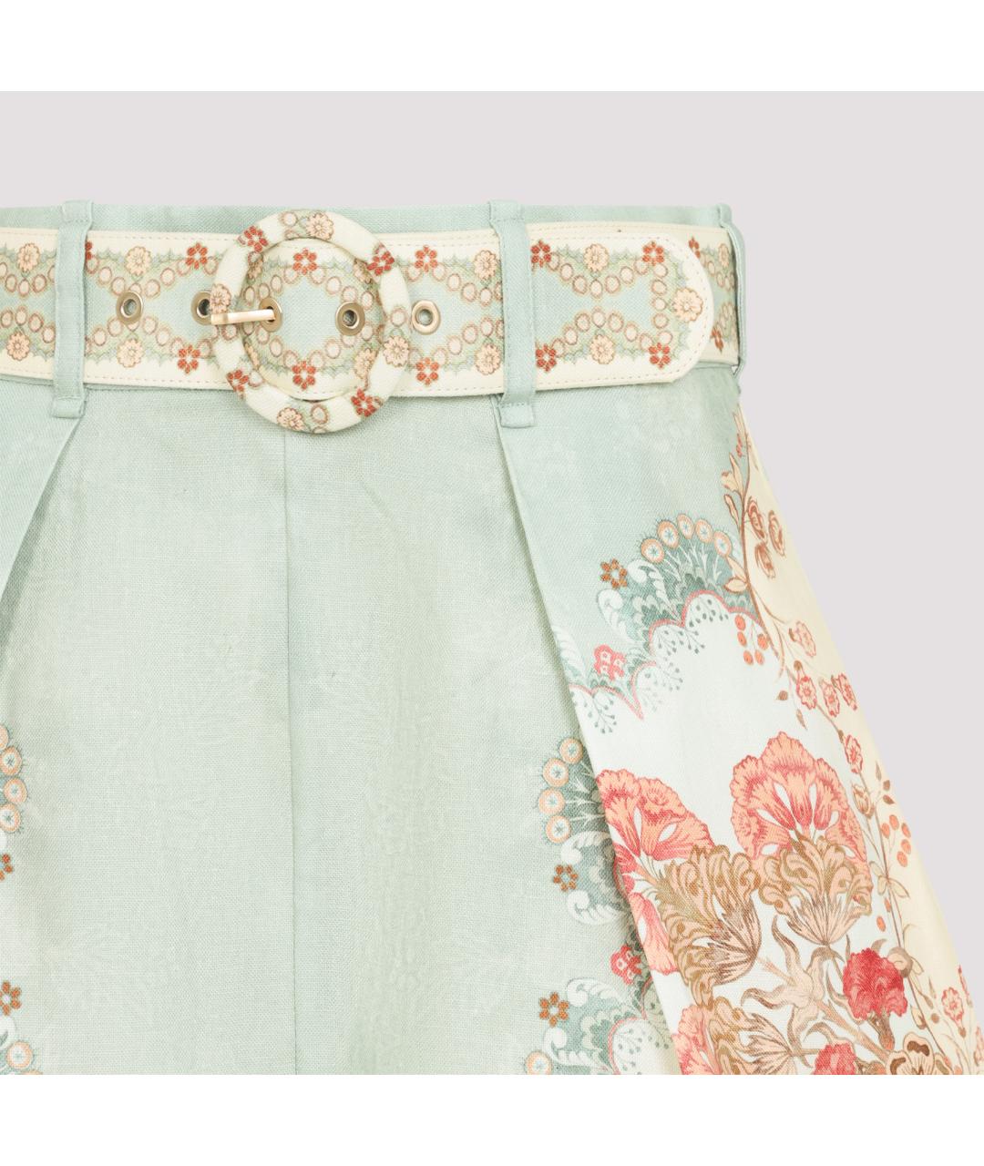 ZIMMERMANN Зеленые льняные шорты, фото 4