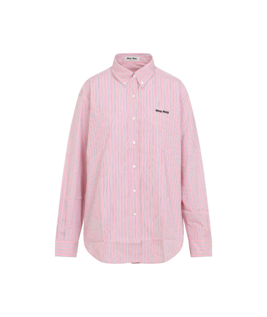 MIU MIU Розовая хлопковая рубашка, фото 1
