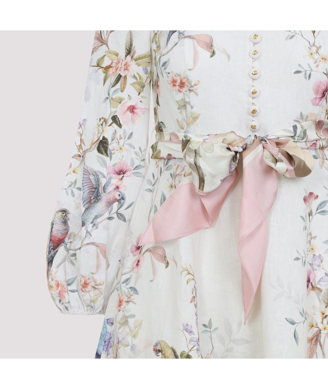 ZIMMERMANN Бежевое льняное повседневное платье, фото 3