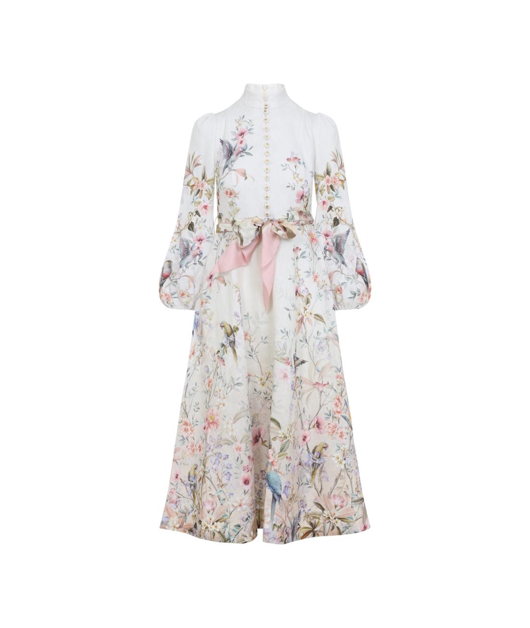 ZIMMERMANN Бежевое льняное повседневное платье, фото 1