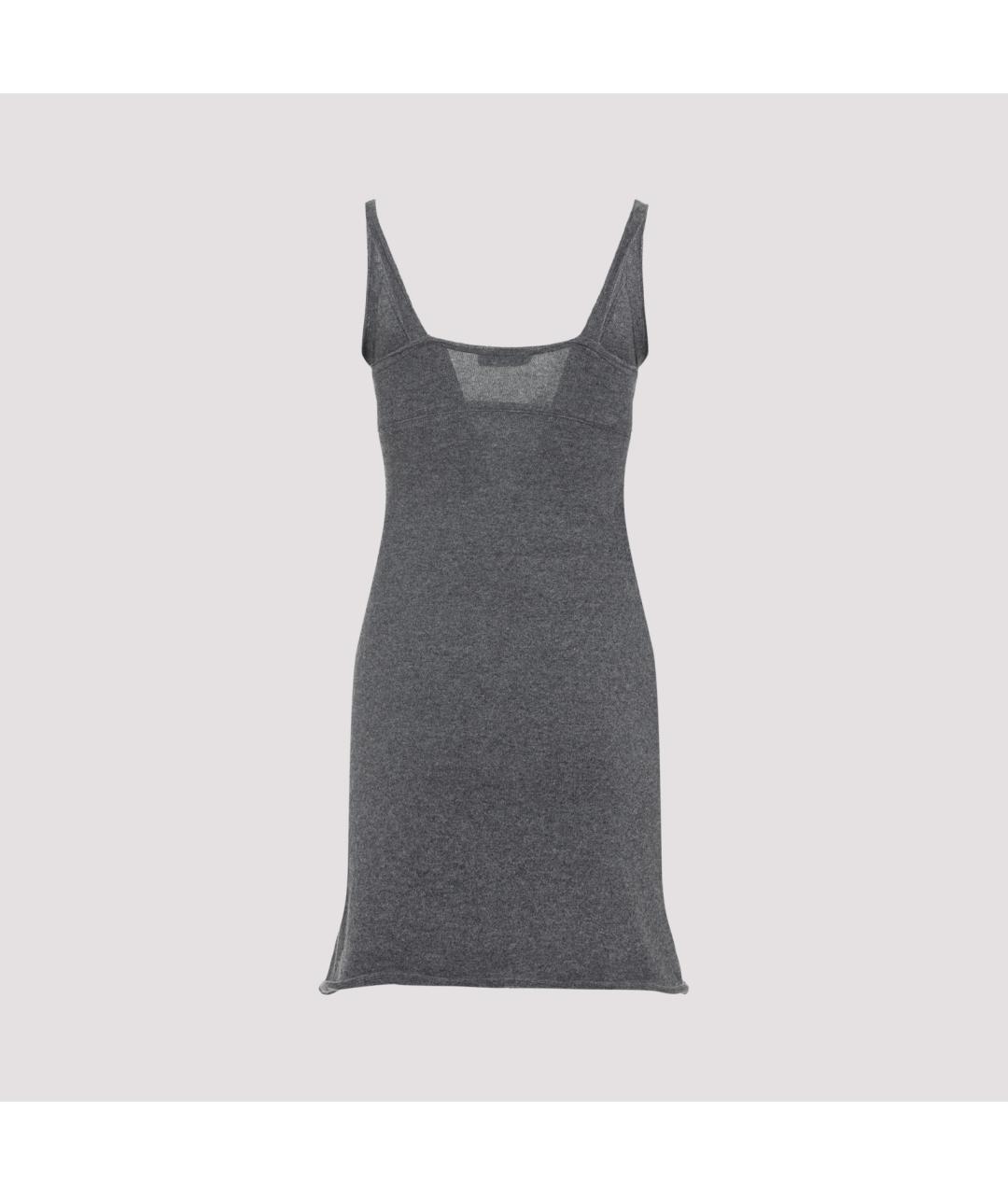 MIU MIU Серое кашемировое повседневное платье, фото 2