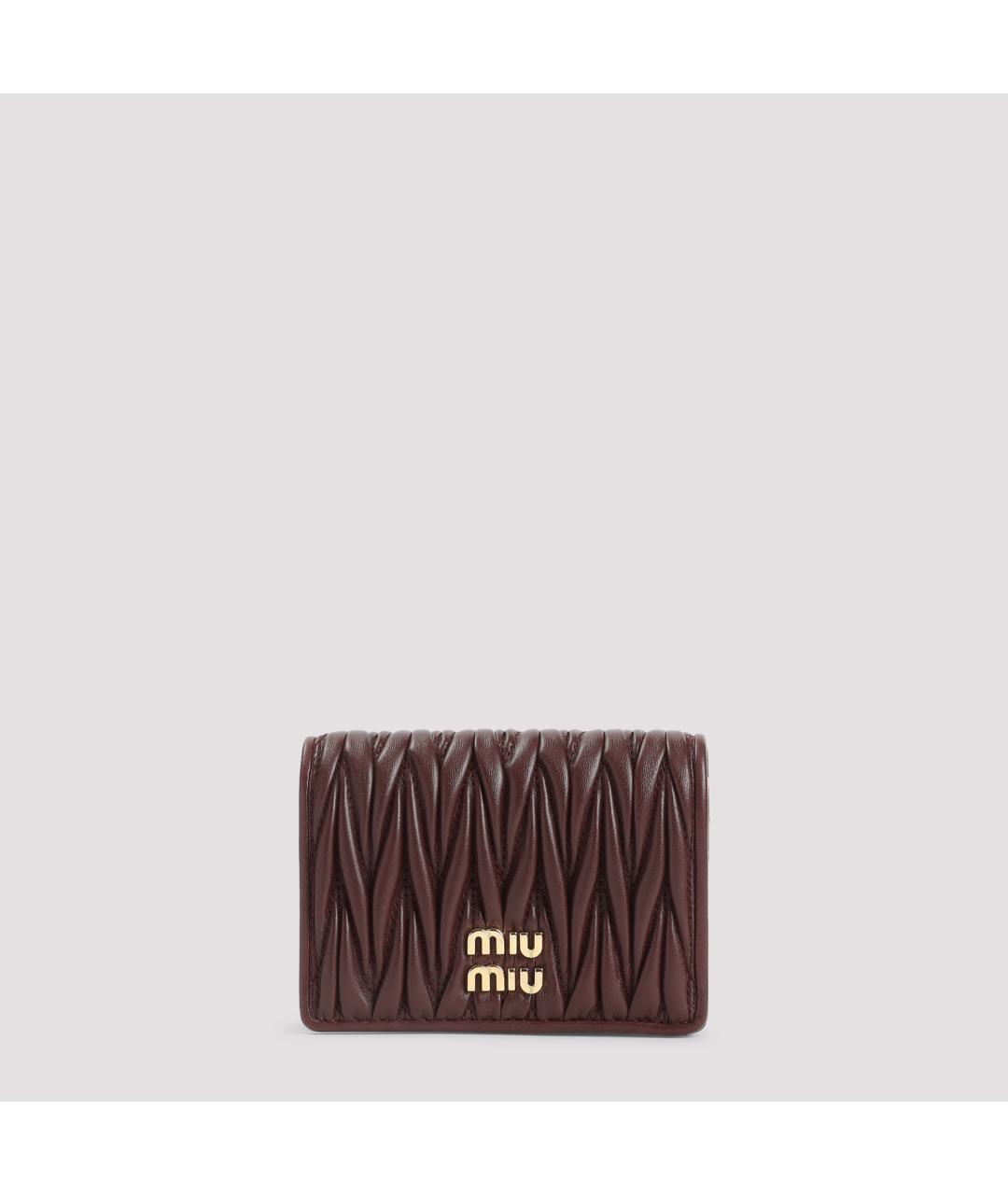 MIU MIU Бордовый кожаный кошелек, фото 2