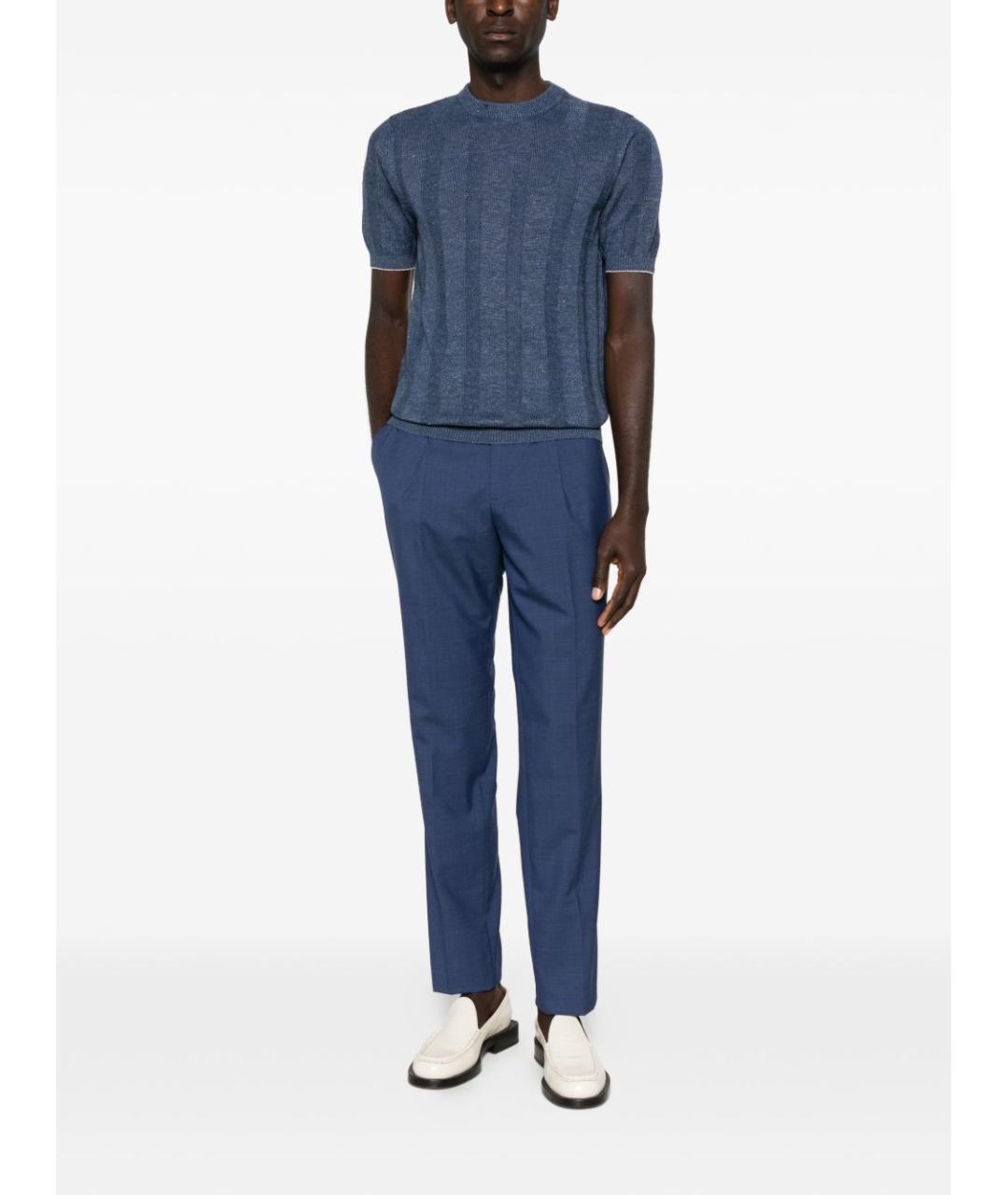 BRUNELLO CUCINELLI Синий льняной джемпер / свитер, фото 3