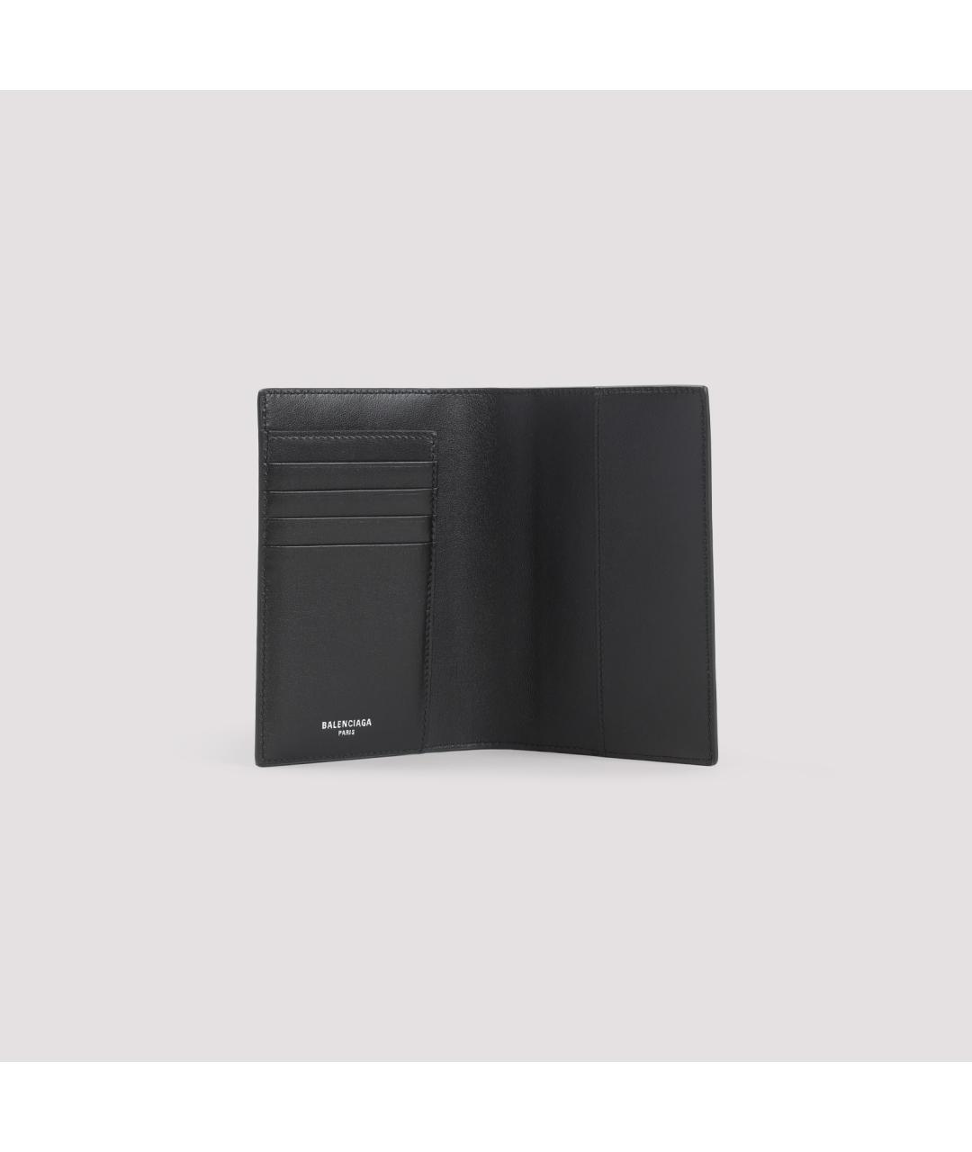 BALENCIAGA Черная кожаная визитница, фото 4