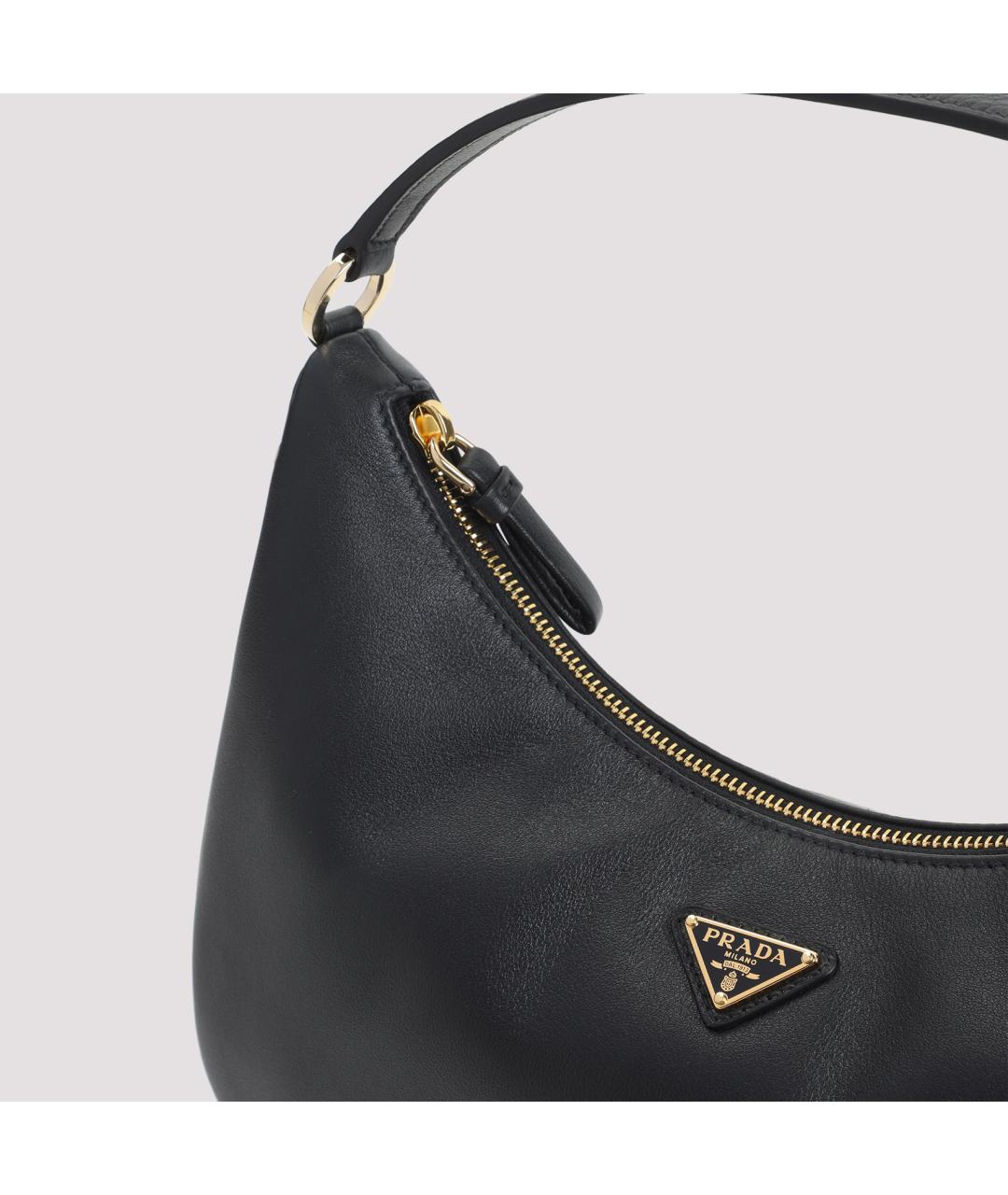 PRADA Черная кожаная сумка с короткими ручками, фото 5