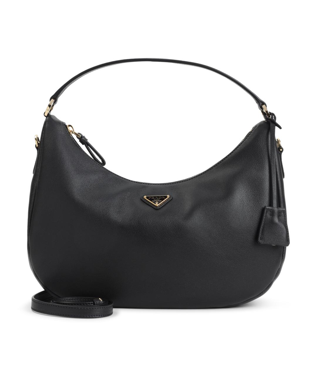 PRADA Черная кожаная сумка с короткими ручками, фото 1