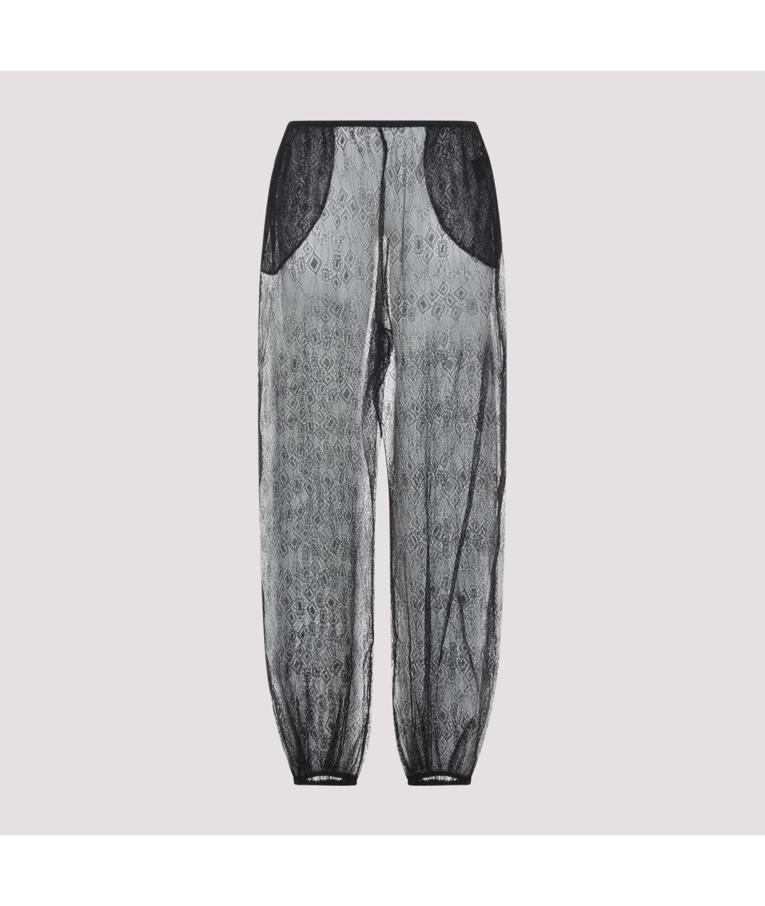 THE FRANKIE SHOP Черные полиэстеровые прямые брюки, фото 3