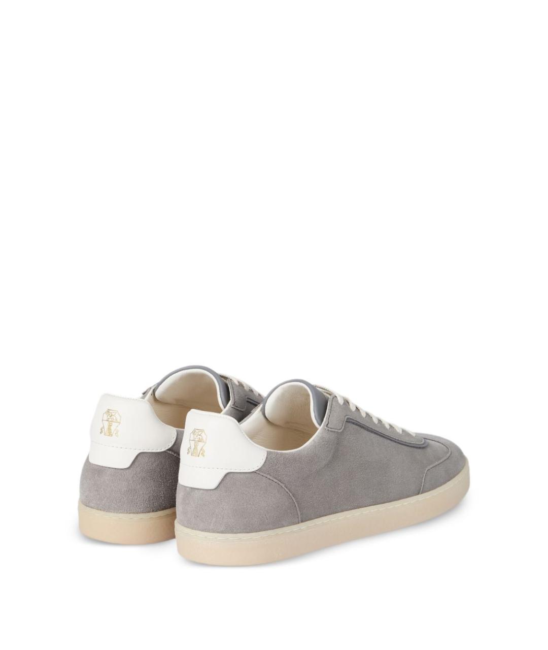 BRUNELLO CUCINELLI Серые замшевые низкие кроссовки / кеды, фото 5