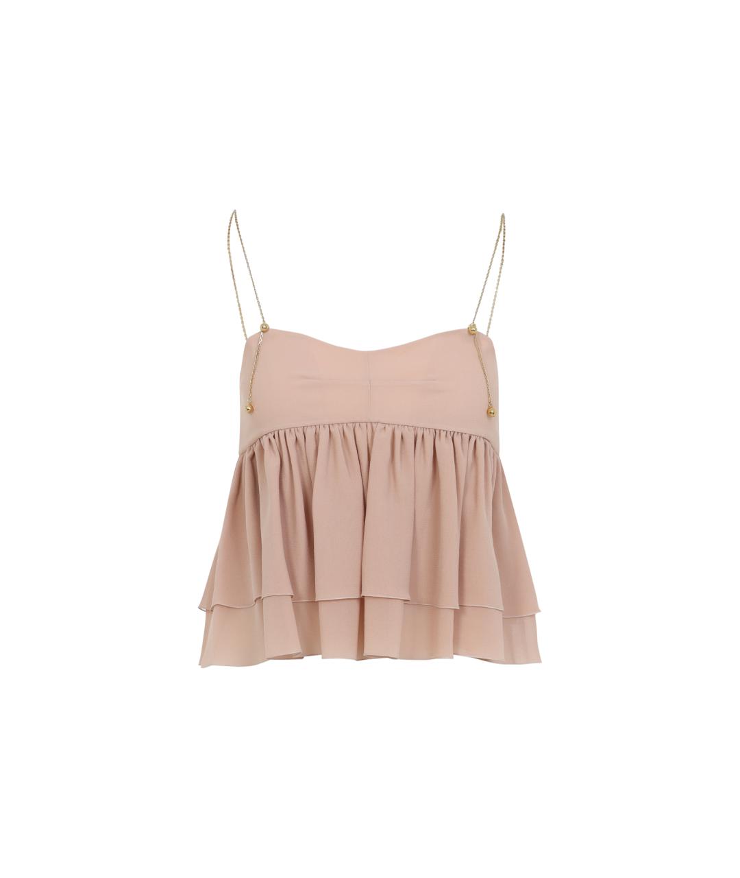 CHLOE Розовая шелковая майка, фото 1