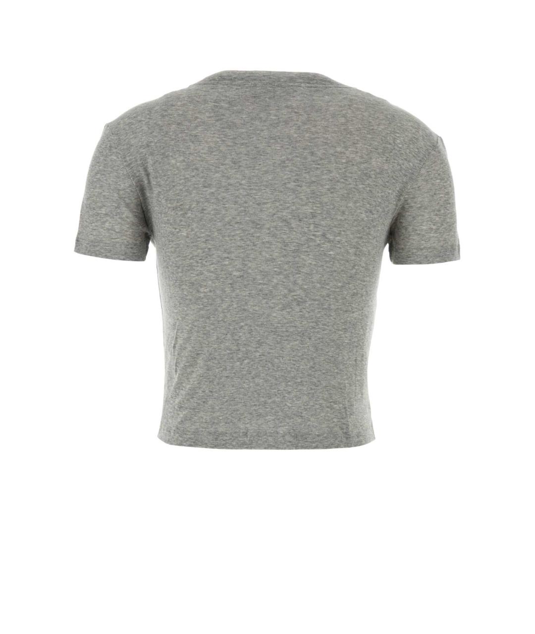 MIU MIU Серая хлопковая футболка, фото 2