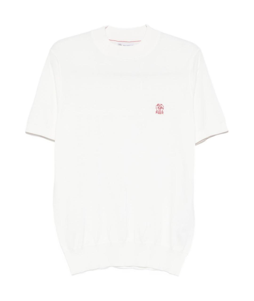 BRUNELLO CUCINELLI Белая хлопковая футболка, фото 1