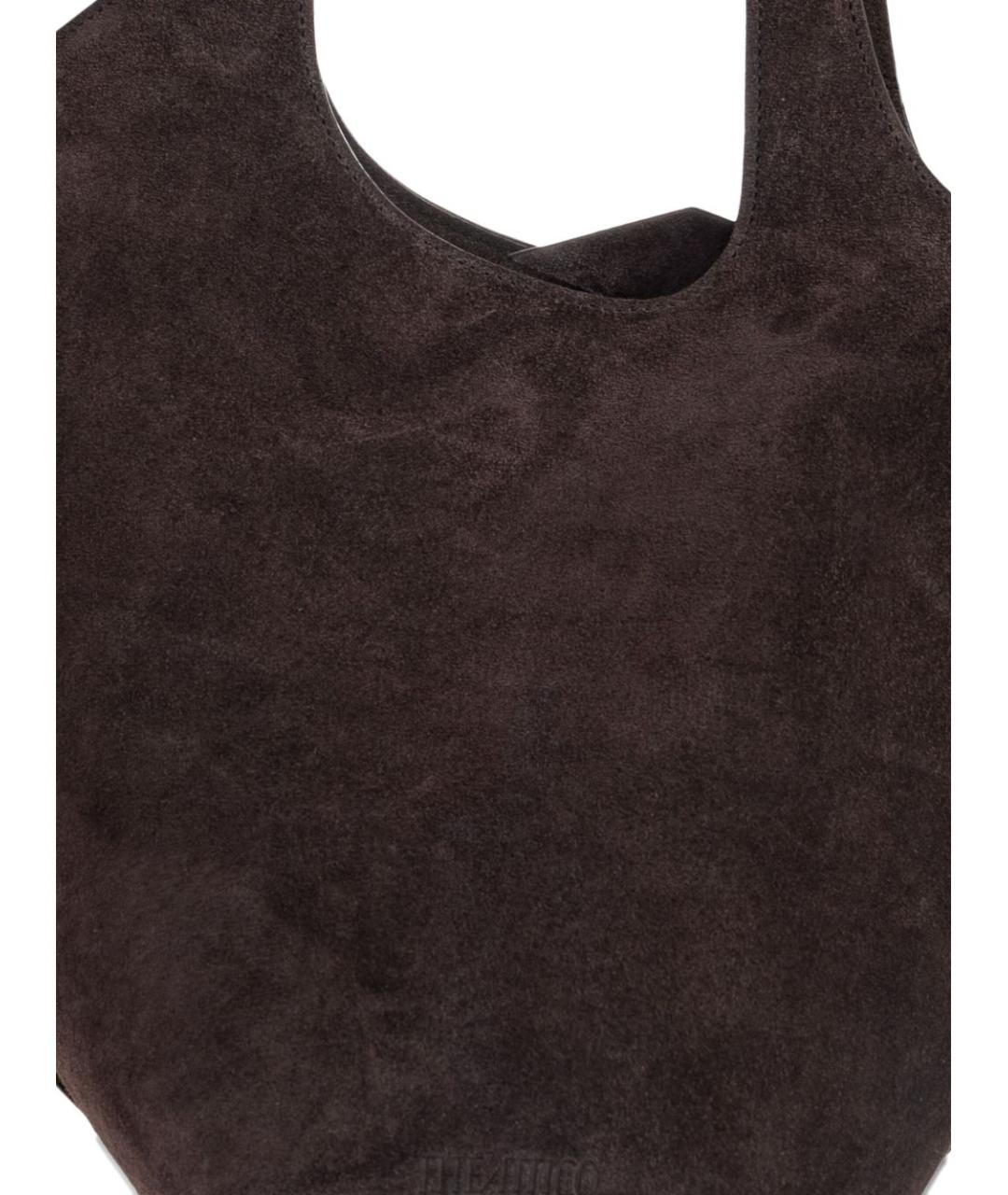 THE ATTICO Коричневая кожаная сумка через плечо, фото 5