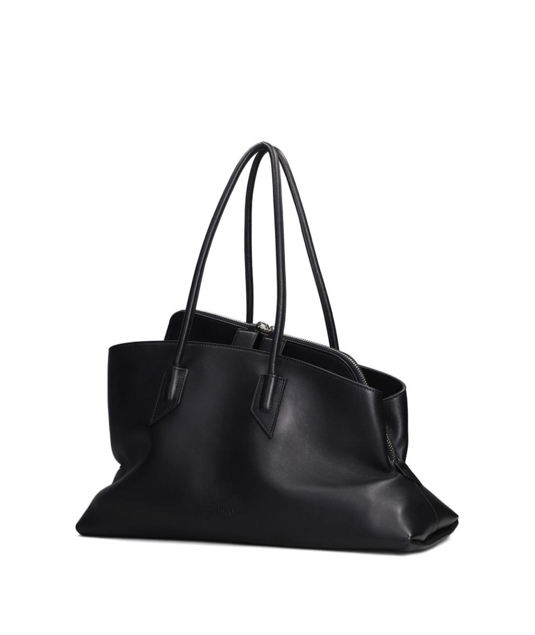 THE ATTICO Черная кожаная сумка тоут, фото 2