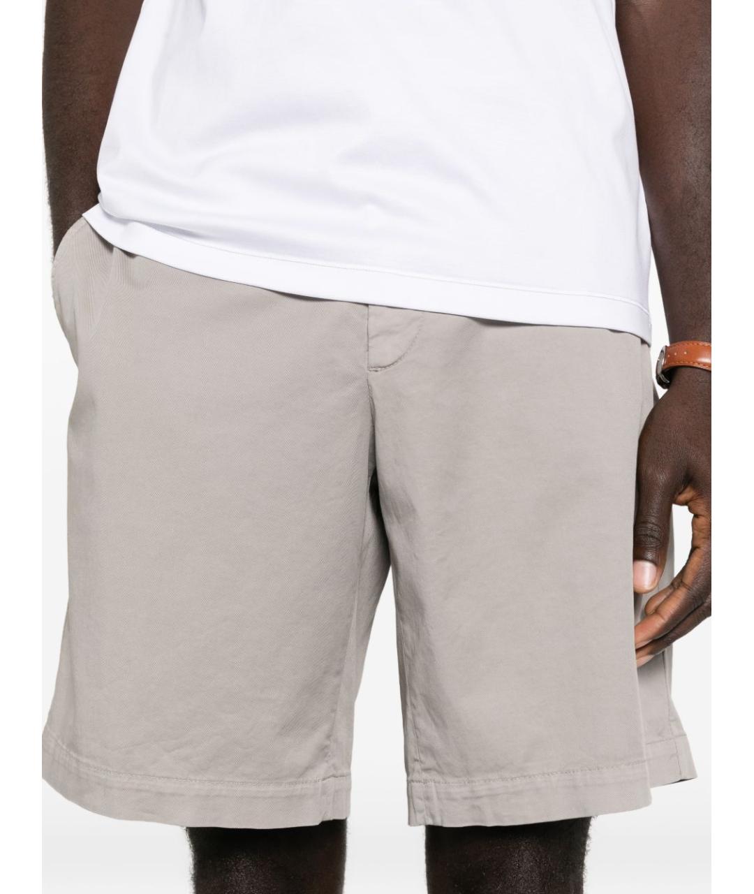 BRUNELLO CUCINELLI Бежевые хлопковые шорты, фото 3