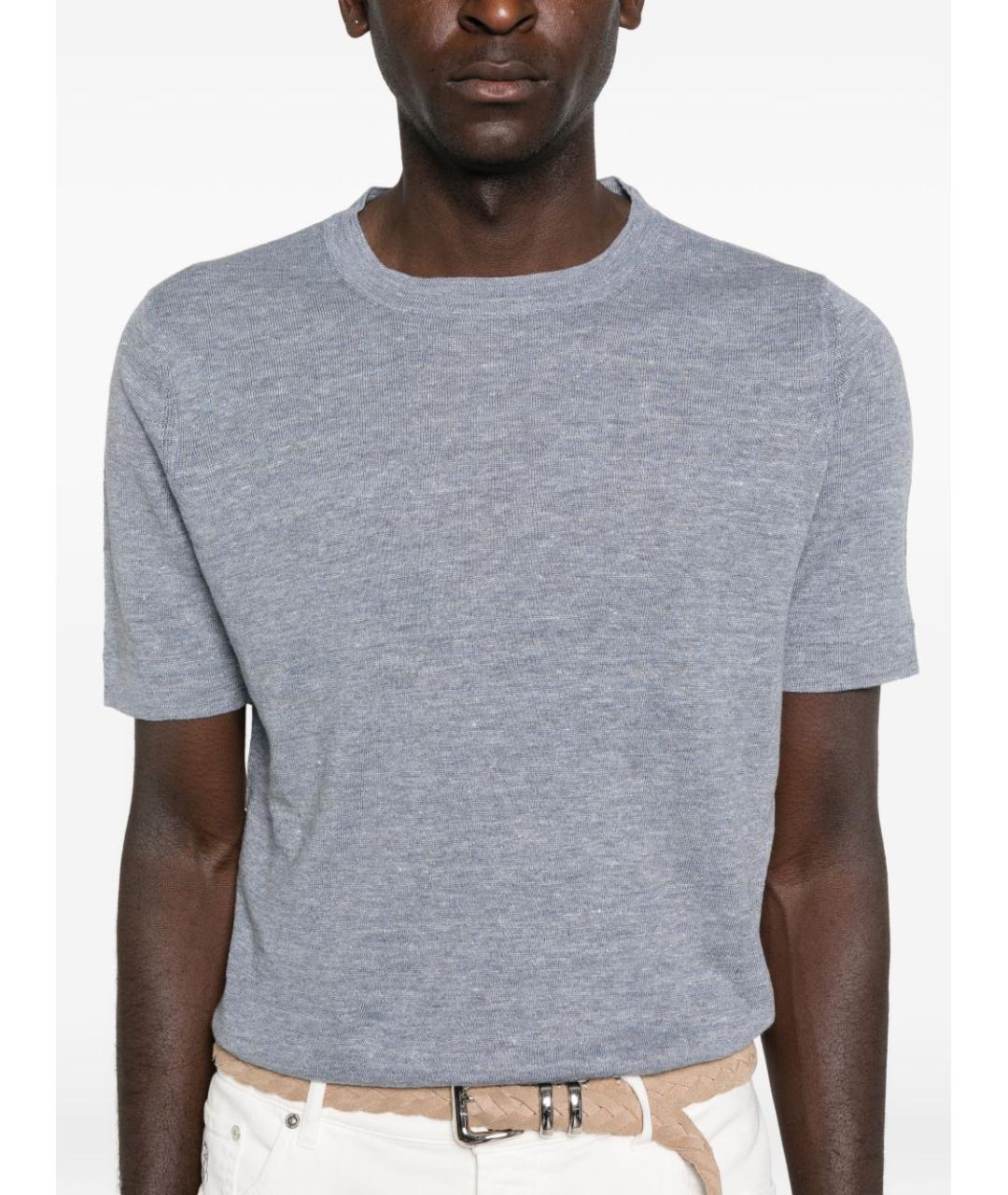 BRUNELLO CUCINELLI Синий льняной джемпер / свитер, фото 3