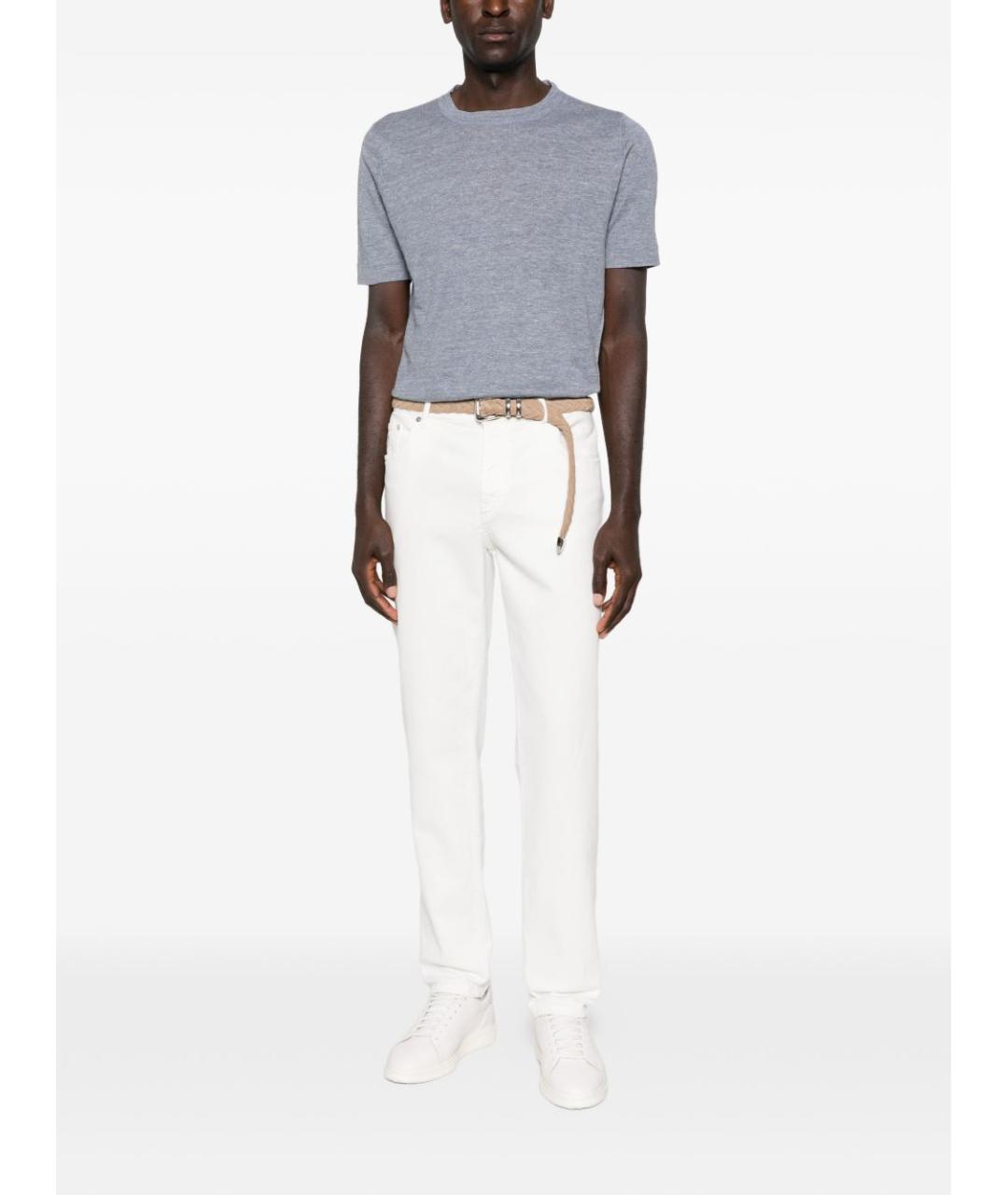 BRUNELLO CUCINELLI Синий льняной джемпер / свитер, фото 4