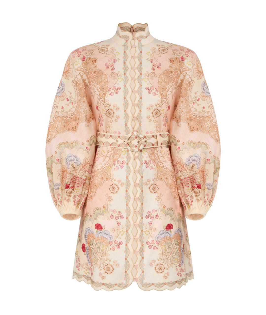 ZIMMERMANN Бежевое полиэстеровое повседневное платье, фото 1