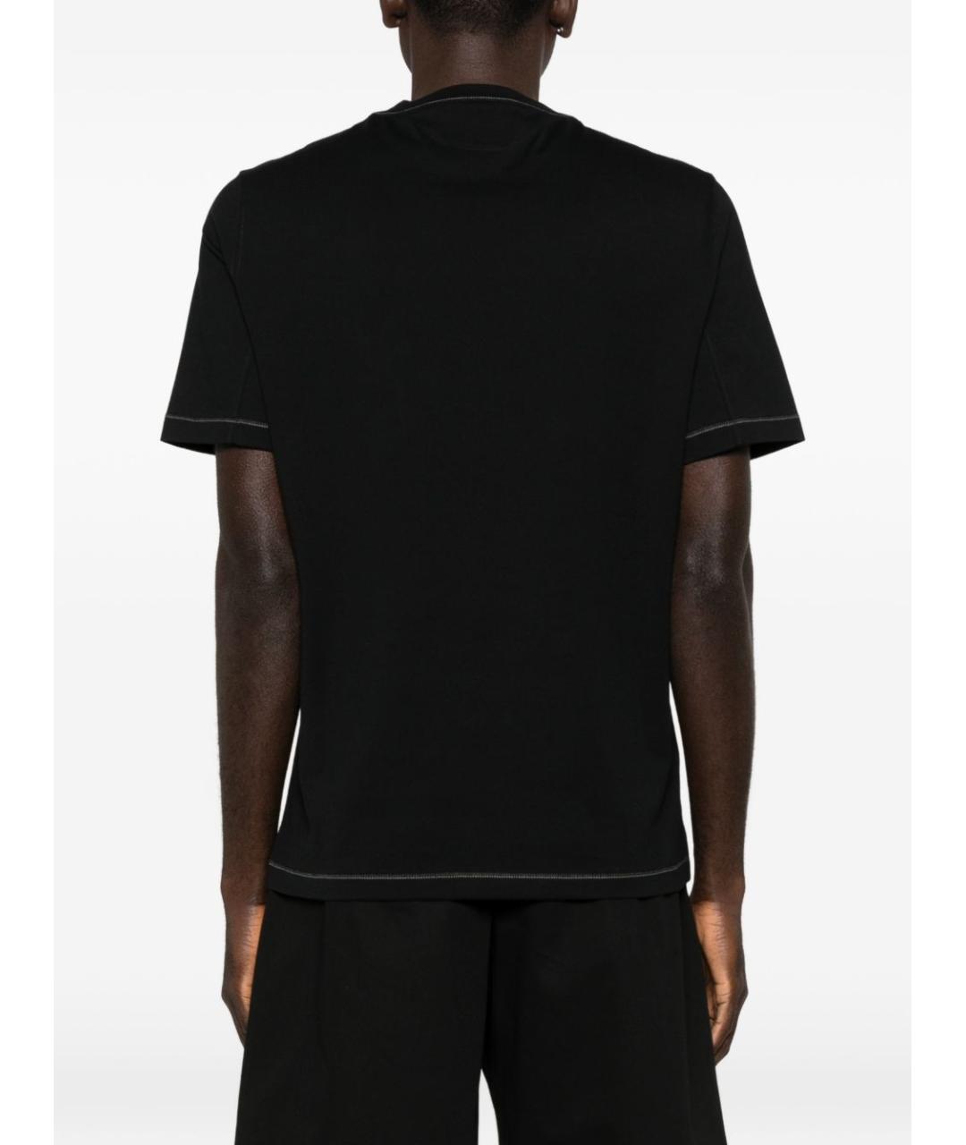 BRUNELLO CUCINELLI Черная хлопковая футболка, фото 2