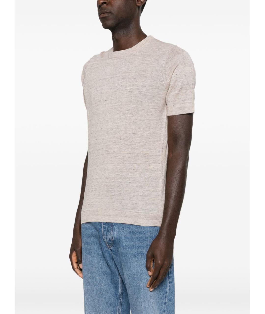 BRUNELLO CUCINELLI Бежевая футболка, фото 4