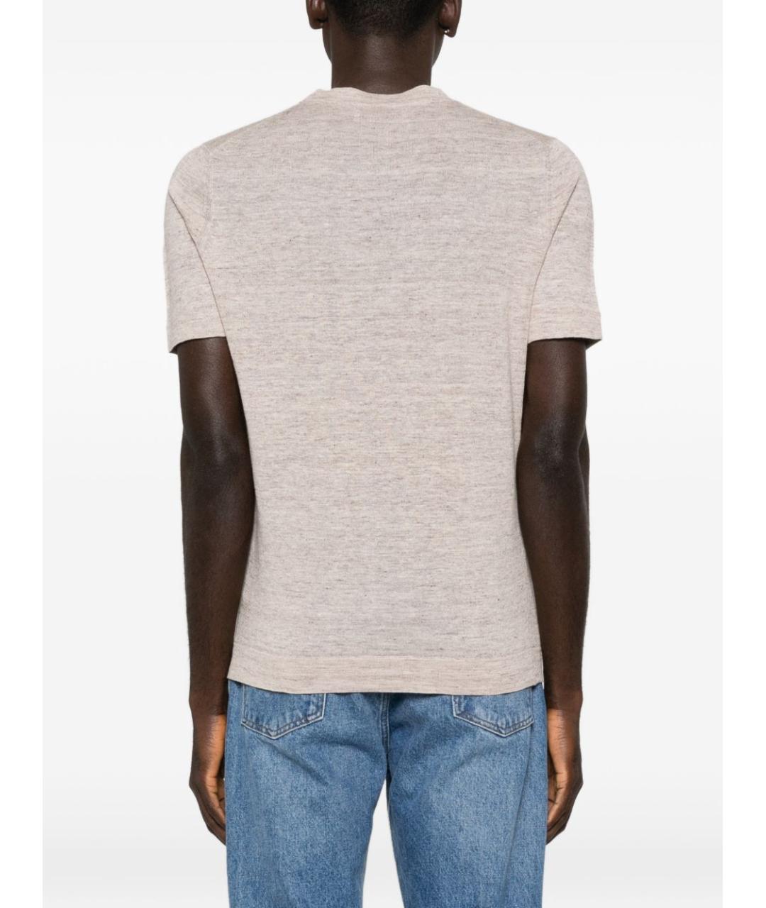 BRUNELLO CUCINELLI Бежевая футболка, фото 3