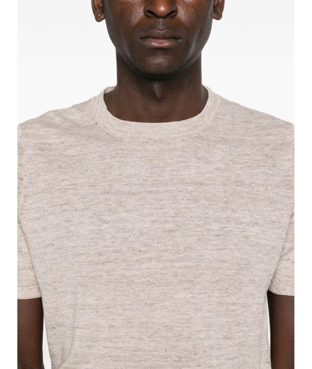 BRUNELLO CUCINELLI Бежевая футболка, фото 5