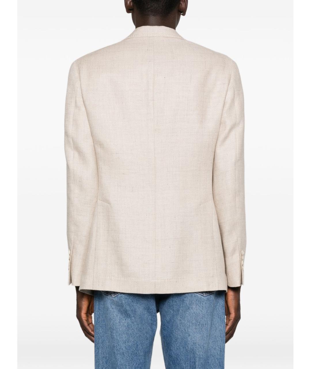 BRUNELLO CUCINELLI Бежевый шелковый пиджак, фото 4