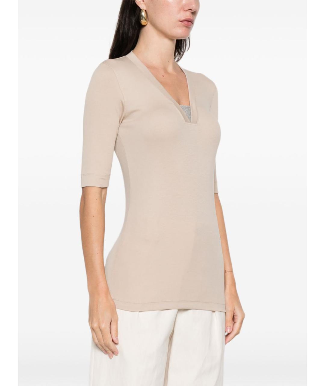 BRUNELLO CUCINELLI Бежевый хлопковый джемпер / свитер, фото 3