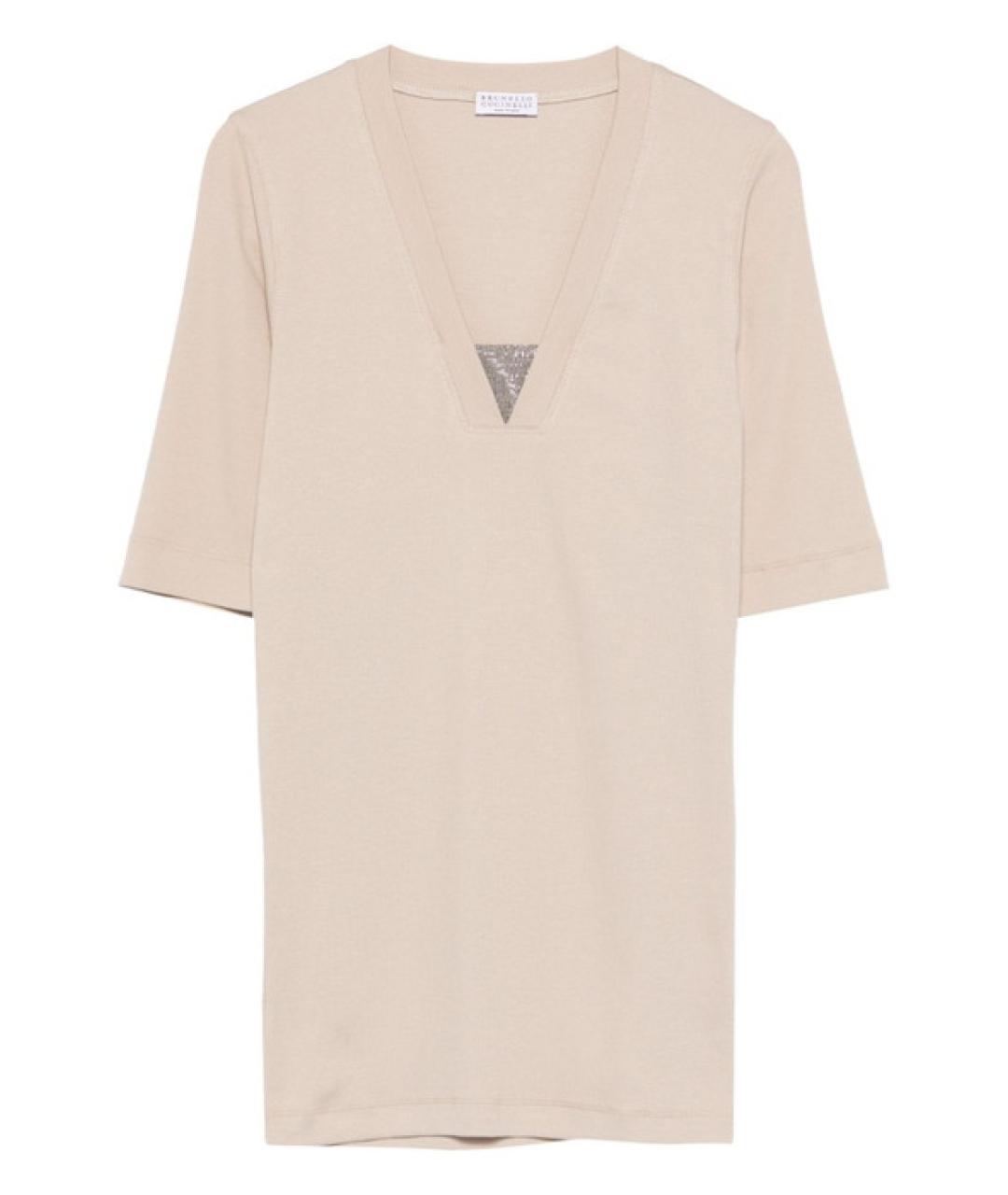 BRUNELLO CUCINELLI Бежевый хлопковый джемпер / свитер, фото 1