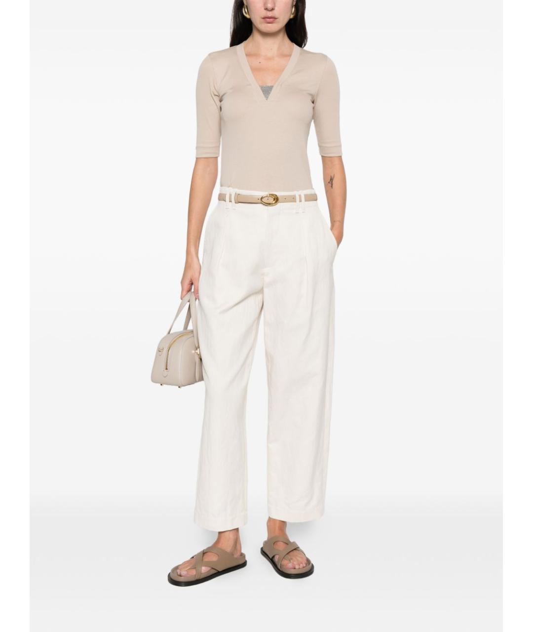 BRUNELLO CUCINELLI Бежевый хлопковый джемпер / свитер, фото 2