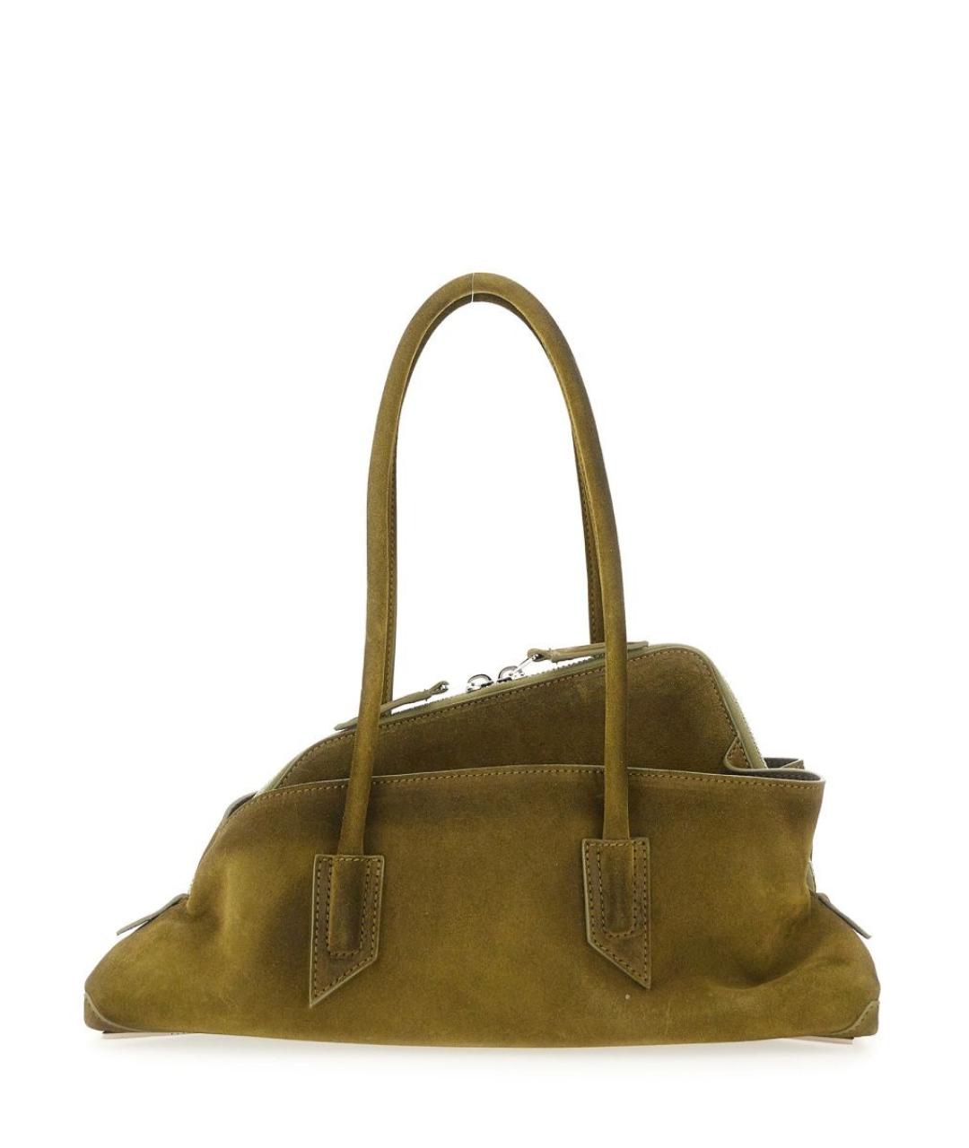 THE ATTICO Хаки кожаная сумка тоут, фото 3