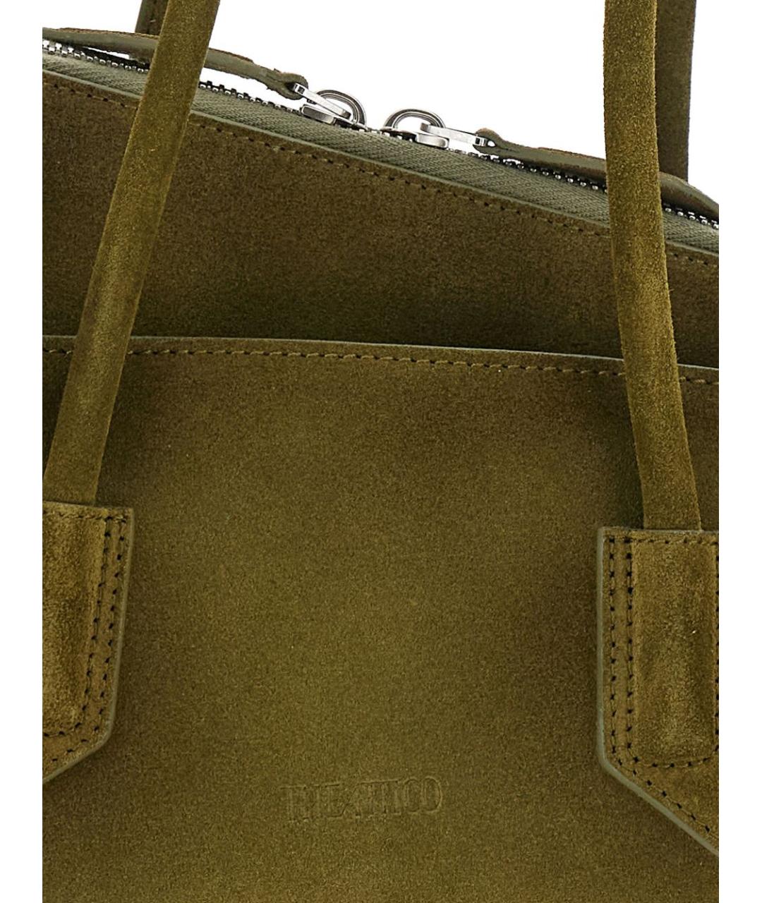 THE ATTICO Хаки кожаная сумка тоут, фото 5