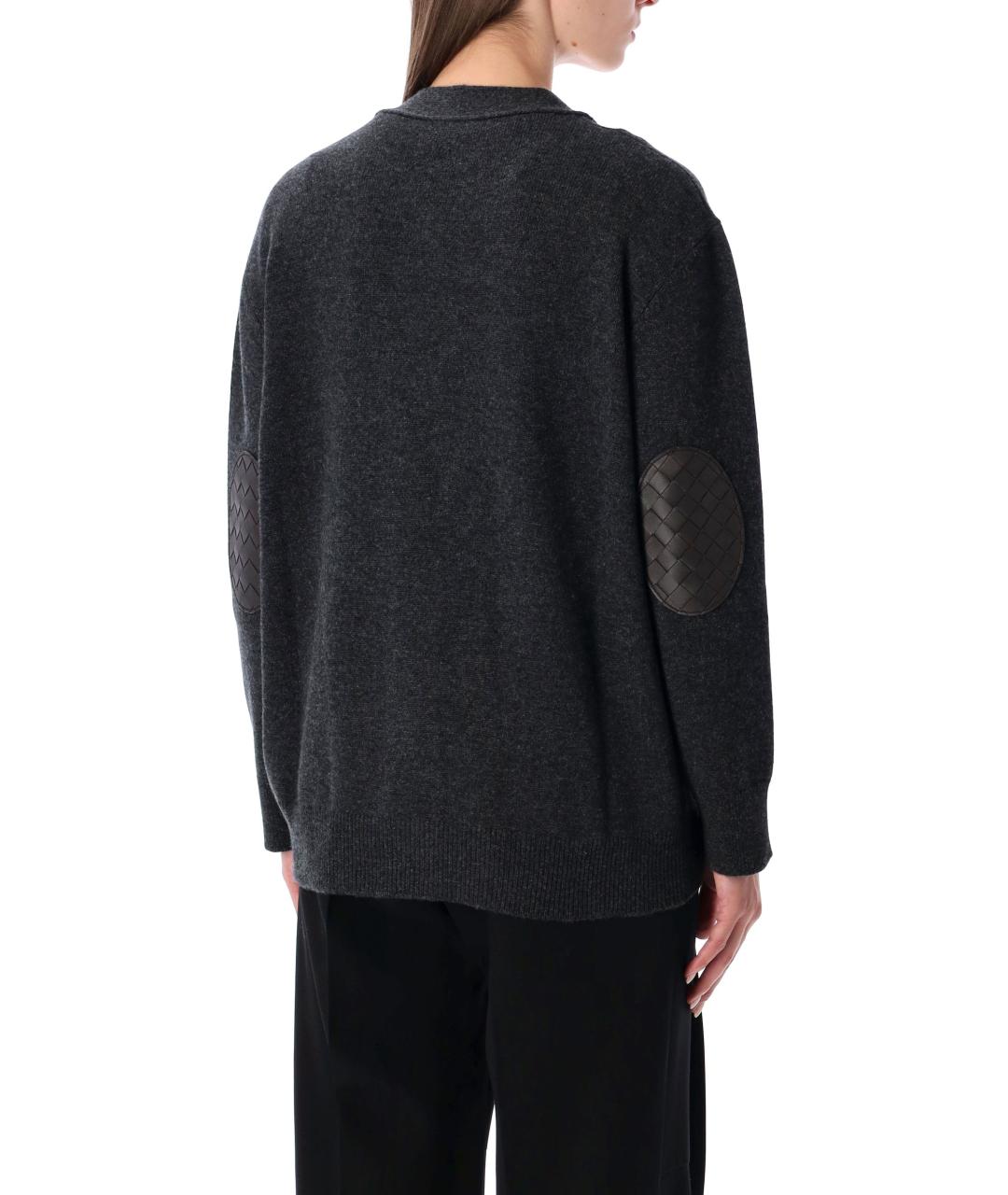 BOTTEGA VENETA Антрацитовый кашемировый кардиган, фото 2
