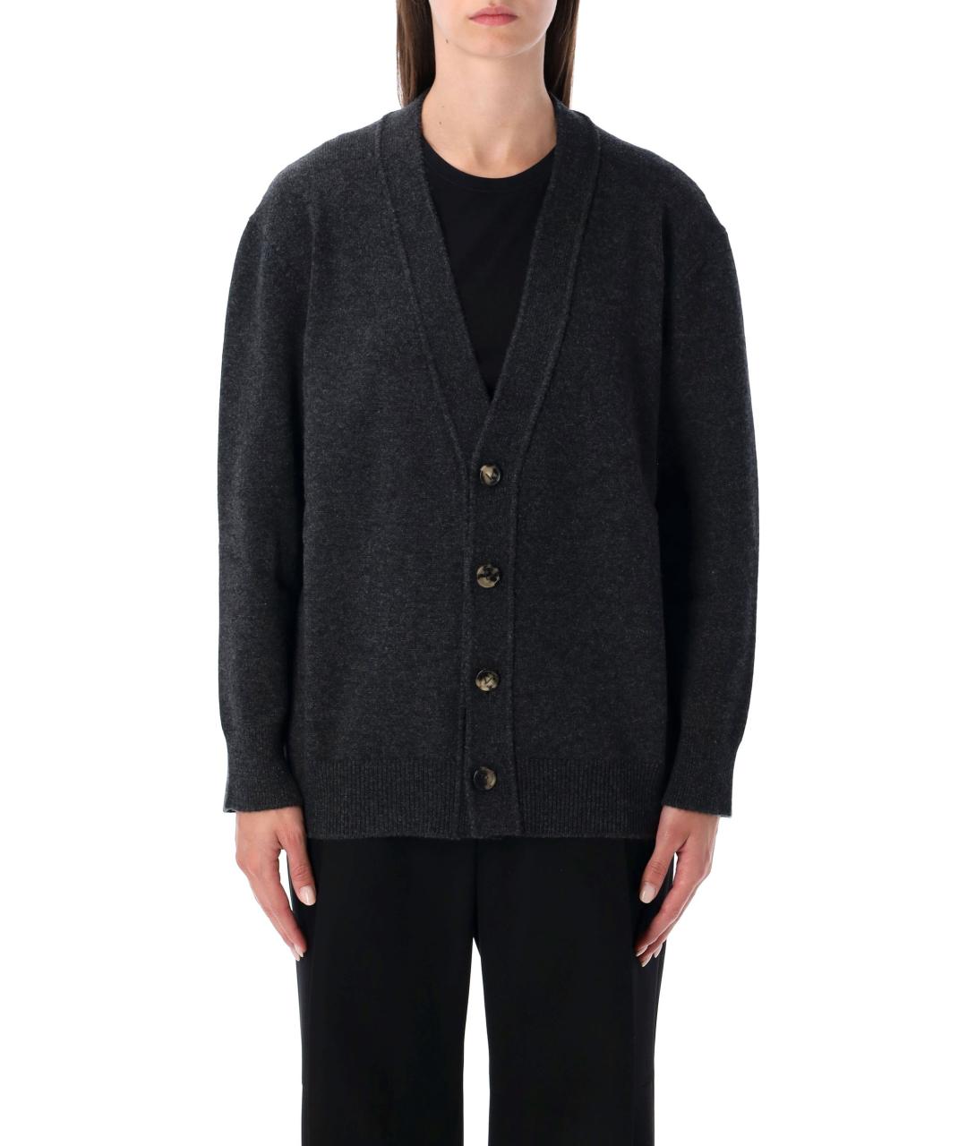 BOTTEGA VENETA Антрацитовый кашемировый кардиган, фото 4