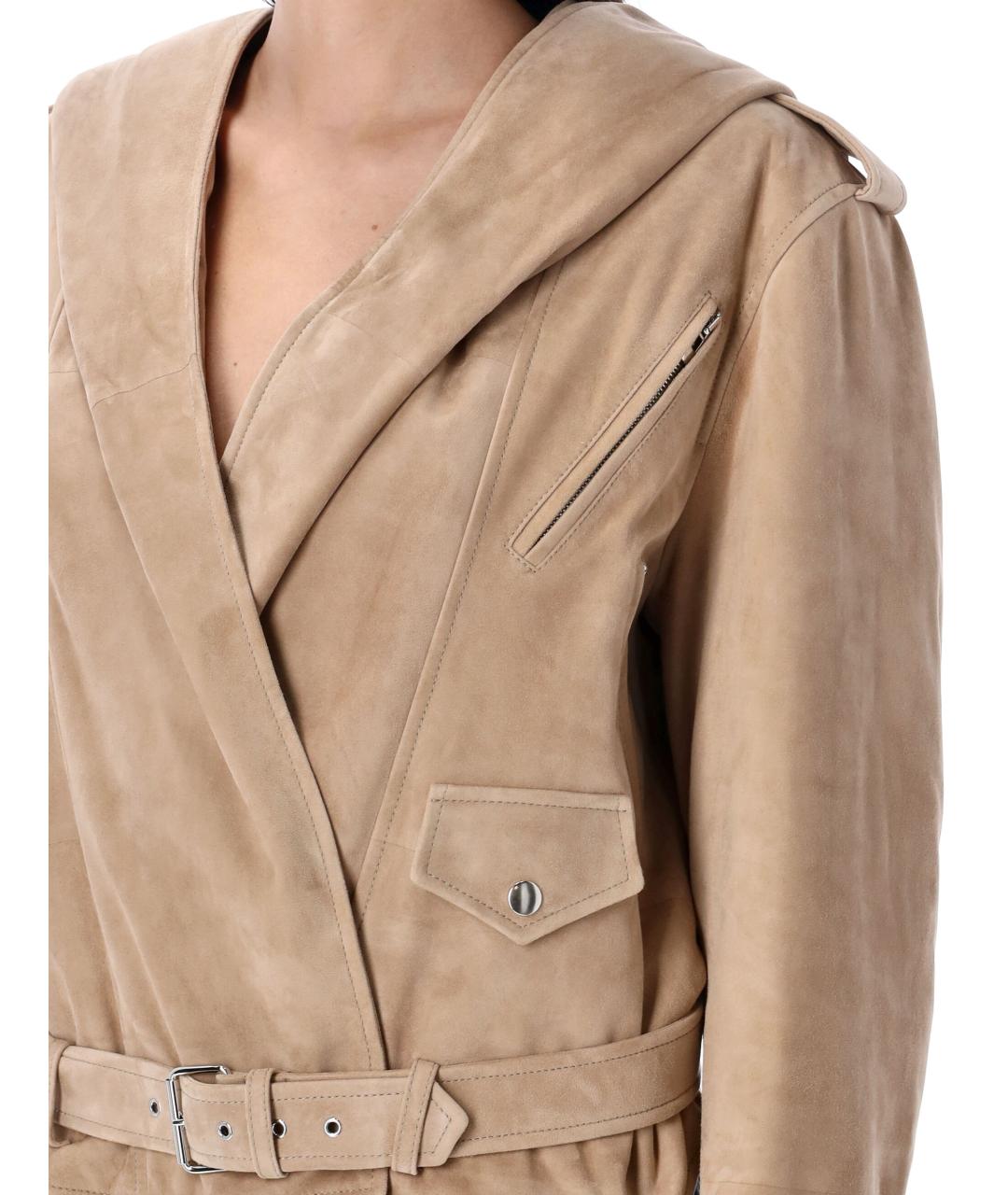 ALAIA Бежевая кожаная куртка, фото 4