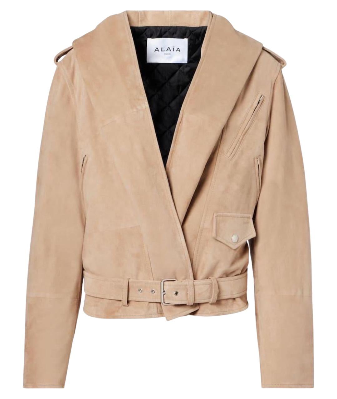 ALAIA Бежевая кожаная куртка, фото 1