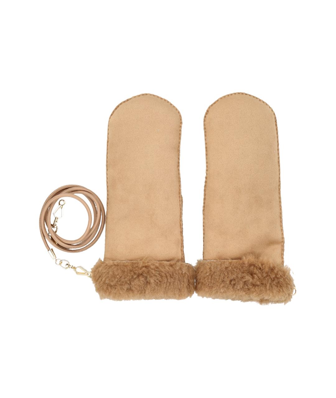 MAX MARA Бежевые варежки, фото 1